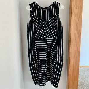 BOLD Elements Black and White Stripped Bodycon Dress